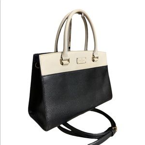 The Perfect Black and White Kate Spade Bag Satchel Purse with Shoulder Strap